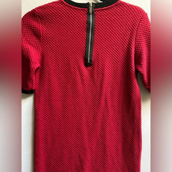 Zara Trafaluc textured red  black dress Sz XS - Picture 3 of 8